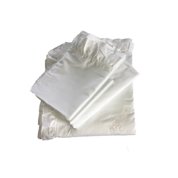 Ruffle Edge Bedding - Snow White: 4 Pieces Luxury Twin