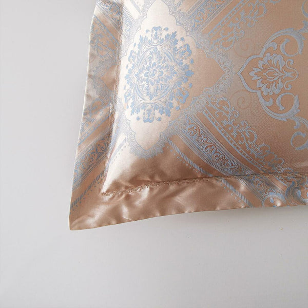 6 Pieces Luxury Jacquard King Size Duvet Cover Set- Champagne Desire