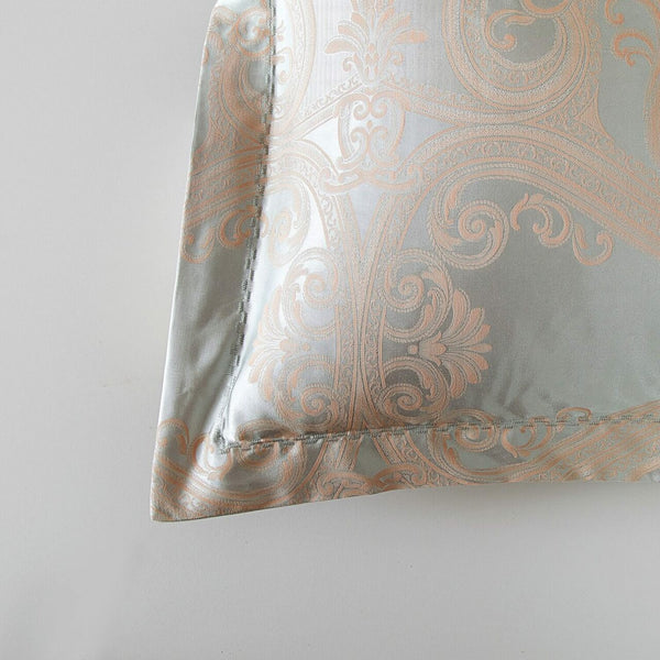 6 Pieces Luxury Jacquard King Size Duvet Cover Set- Bronze Rush