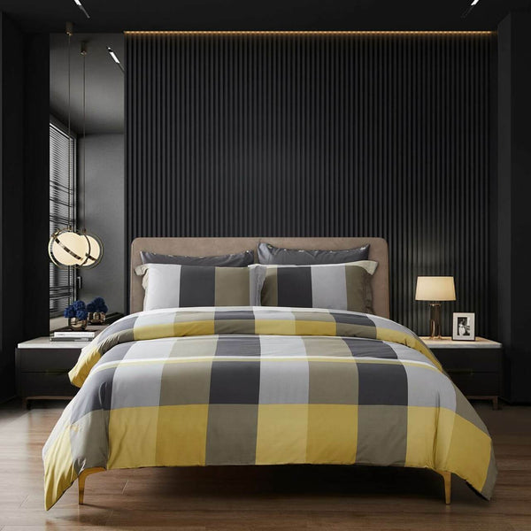 King size 6 Piece 100% Cotton Duvet Cover Set- Queen Pattern