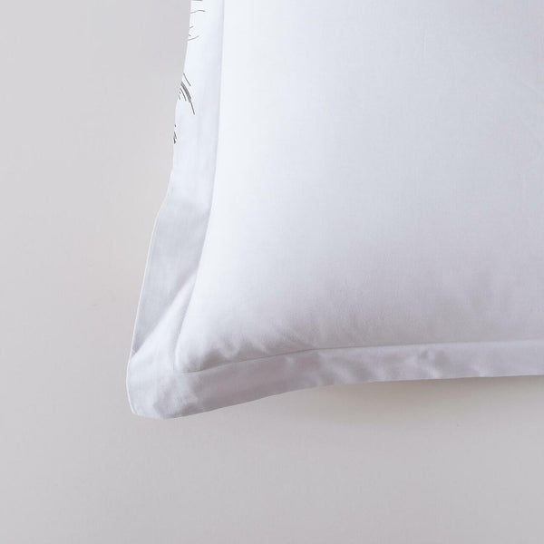 King size 6 Piece 100% Cotton Duvet Cover Set- White Feather