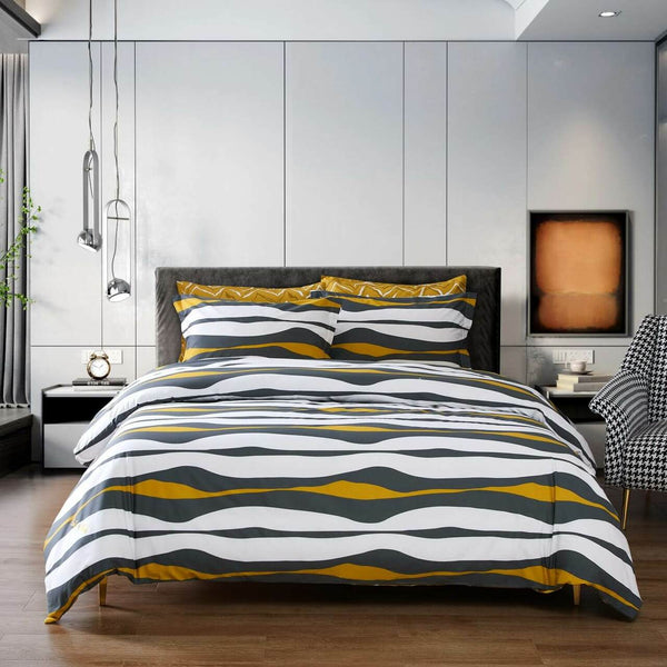 6 Piece 100% Cotton Duvet Cover Set-Splice