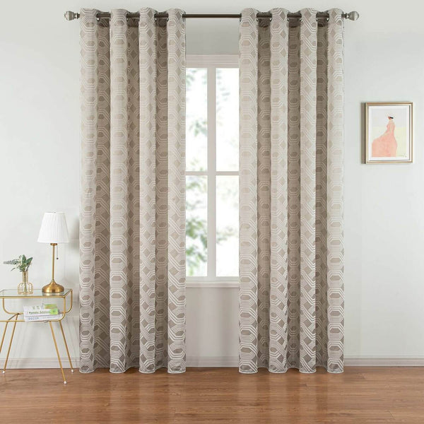Curtain Panel Semi-Blackout Drapes- Modern