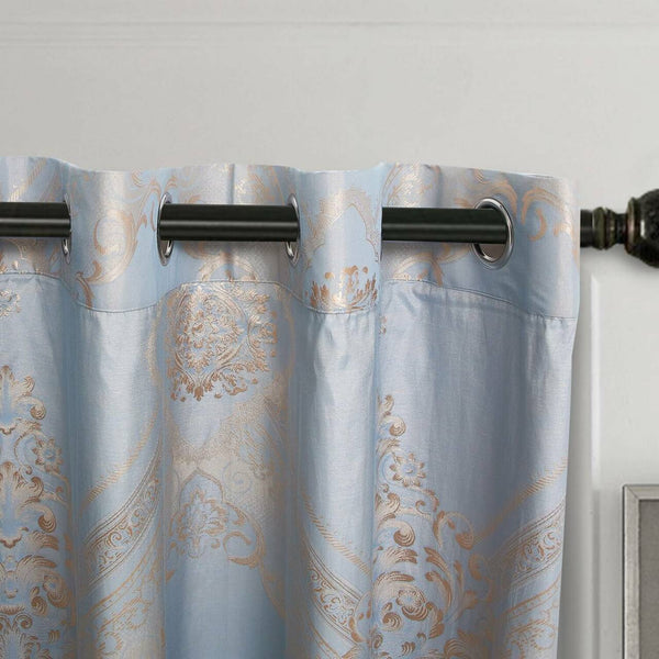Jacquard Grommet Semi-Blackout Curtain Panels- Mauve