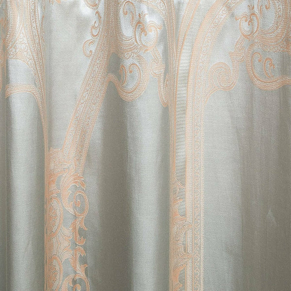 Jacquard Grommet Semi-Blackout Curtain Panels- Silver Peach