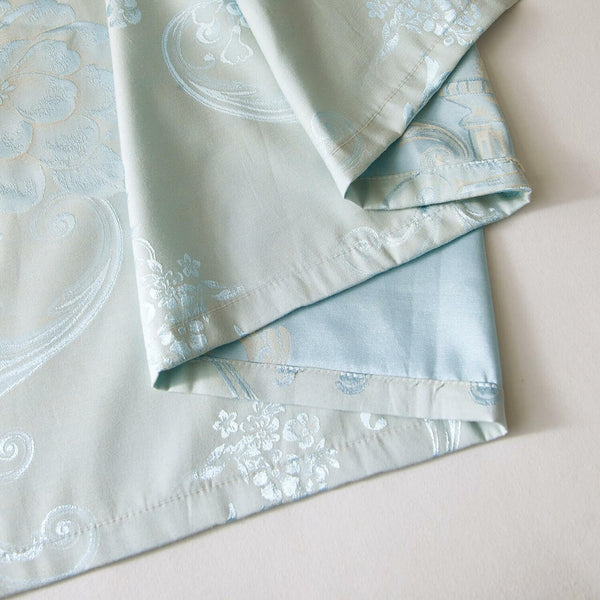 Jacquard Grommet Semi-Blackout Curtain Panels- Cloud Blue
