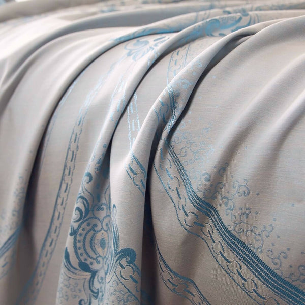 Jacquard Grommet Semi-Blackout Curtain Panels- Pale Blue