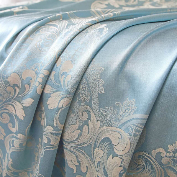 Jacquard Grommet Semi-Blackout Curtain Panels- Ocean
