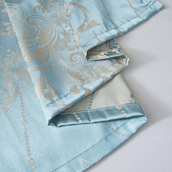 Jacquard Grommet Semi-Blackout Curtain Panels- Ocean