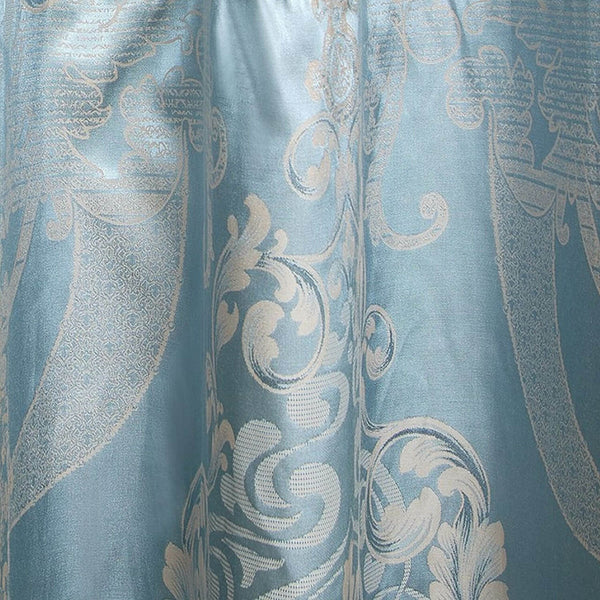 Jacquard Grommet Semi-Blackout Curtain Panels- Ocean