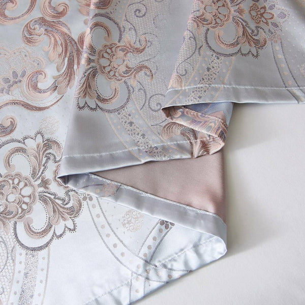 Jacquard Grommet Semi-Blackout Curtain Panels- Rose