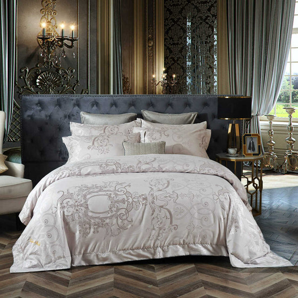 6 Pieces Luxury Jacquard Queen Size Duvet Cover Set- Geo